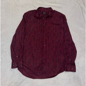 Men’s Express button-down. Maroon with flowers. Slim medium